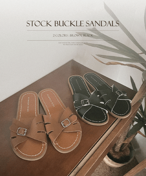 스탁 buckle sandals - 2color